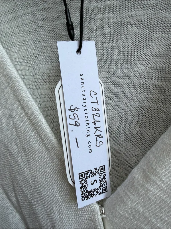 Sanctuary NWT Thinking of You Knit Top Women's White Twist Front Long-Sleeve M - Image 5