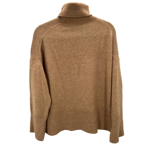 J‎ Crew Tan Wool Alpaca Blend Turtleneck Sweater Sz Med Minimalist Scandinavian - Image 2