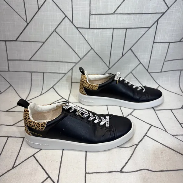 Vintage Havana Zelda Sneakers 9 Black Leopard Print Calf Hair Low Top Platform - Image 2
