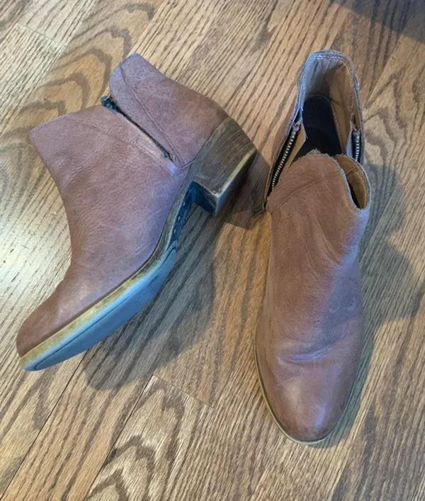 Brown Leather Booties Size 8 - Image 2