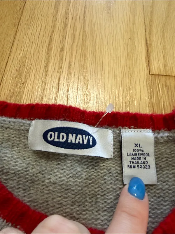 Vintage Y2K Old Navy 100% Lambswool Fair Isle Snowflake Crewneck Sweater Sz XL - Image 2