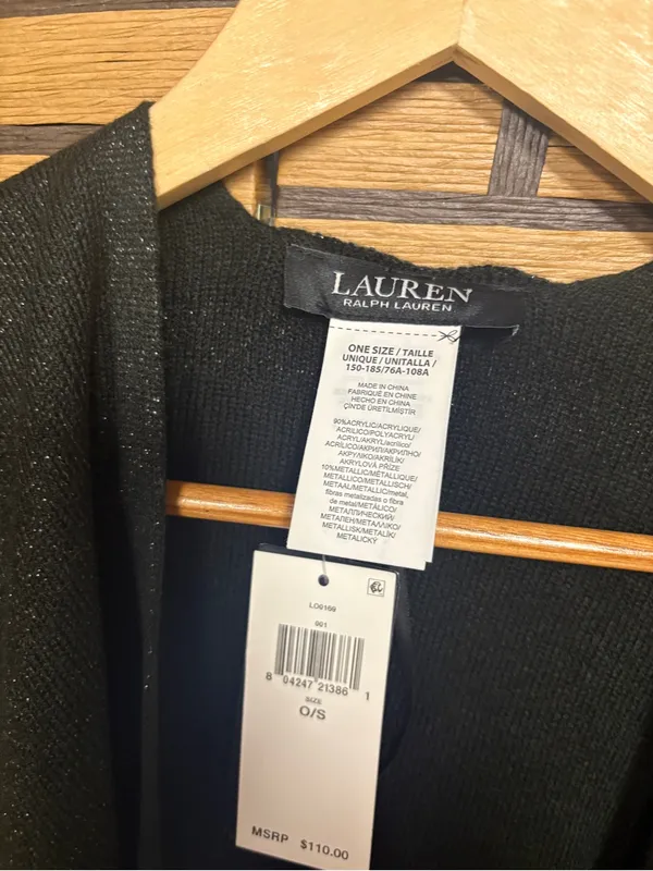 Lauren Ralph lauren Green shimmer wrap OSFA - Image 7