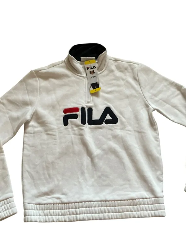 Fila women’s 1/4 zip pullover sweatshirt fleece warm cozy soft white size s - Image 3