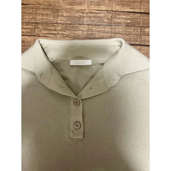 Chloé silk cashmere blend collared polo knit top - Image 3