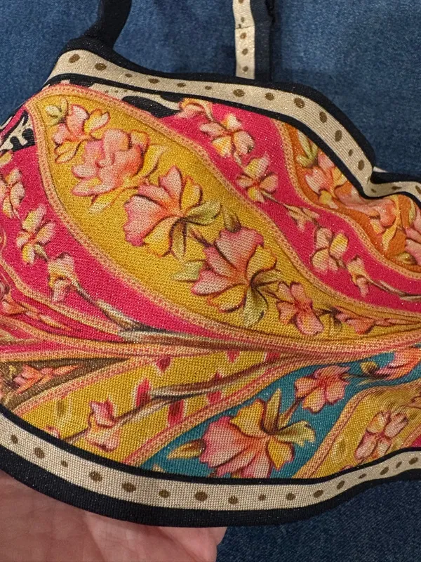 Agua Bendita Sutton Lula crop bikini top paisley sz M new NWT - Image 4