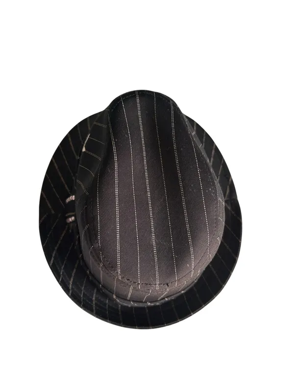 Y2K Playboy Fedora Pink Rhinestone Pinstriped Size L/XL Bling 2000s Grunge Bimbo - Image 7