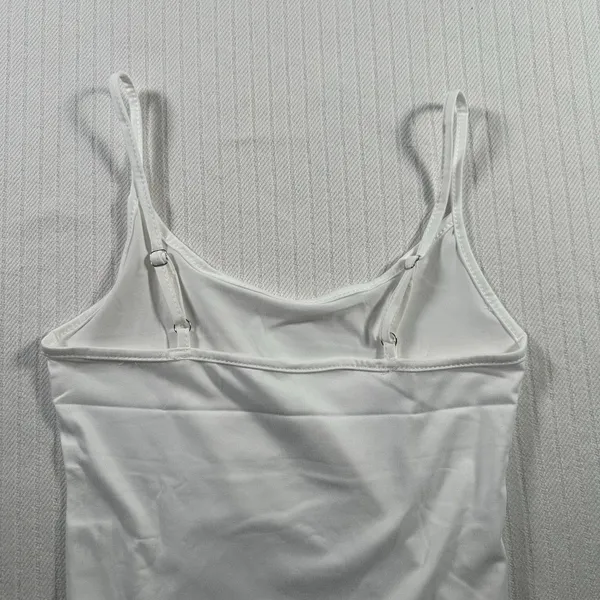 Women's Crop Cami Tank Top White Size XS Spaghetti Strap Scoop Neck Basic - Image 5