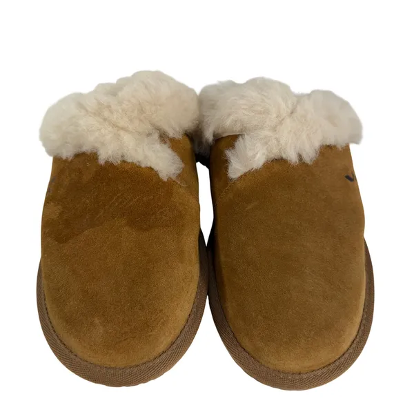 Koolaburra by UGG 8 Scuffette Slippers Mule Suede Faux Fur Lining Chestnut Brown - Image 2