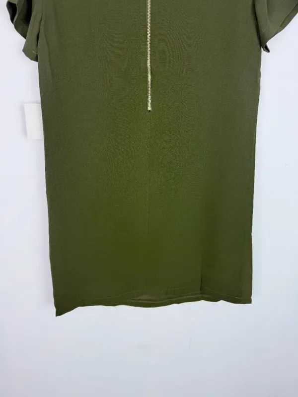 NWT Lulus Shift and Shout Dress Short Sleeves Mini Olive Green Size Medium M NEW - Image 9