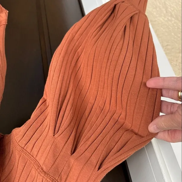 NWT Free People Movement Bella Layer Ribbed Henley Top Spiced Copper Generous XS - Image 8