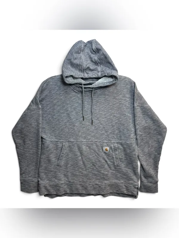 Carhartt Women’s Relaxed Fit Gray Heather Pullover Hoodie Size M 8/10 - Image 3