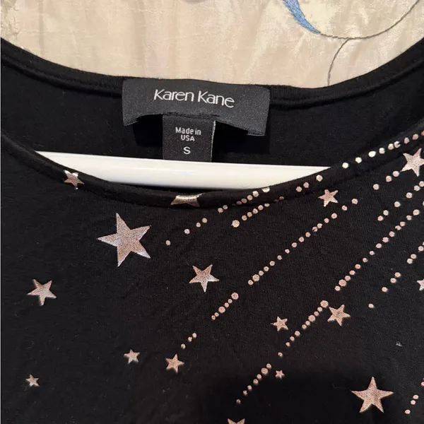 Karen Kane Black Starburst Embellished Long Sleeve Top - Image 2