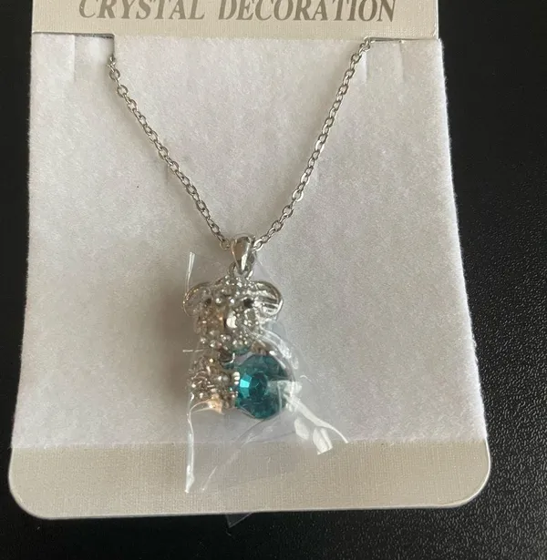 Sloth with blue crystal necklace - Image 7