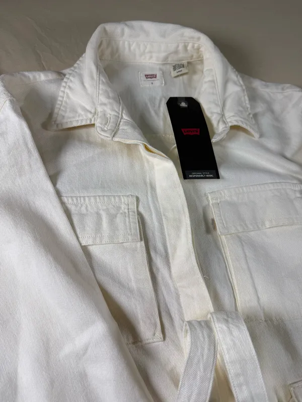 Levi's L93808 Womens White Ainsley Denim Utility Dress Size Small (NWT) - Image 17