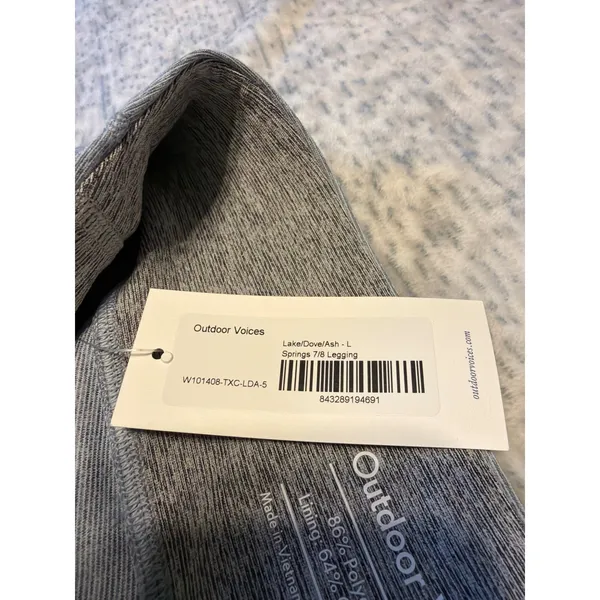 Outdoor Voices Lake Dove Ash Springs 7/8 Legging‎ Gray Colorblock Size L - Image 4
