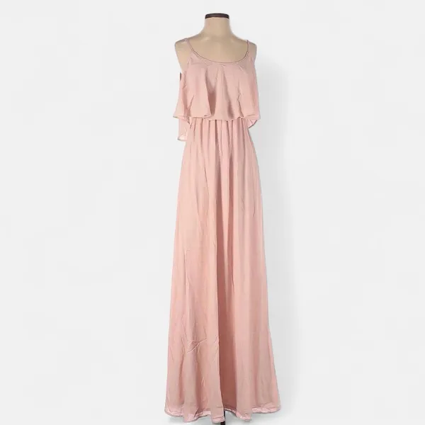 Soft blush pink maxi gown long dress women xxsmall wedding fairycore whimsy - Image 3