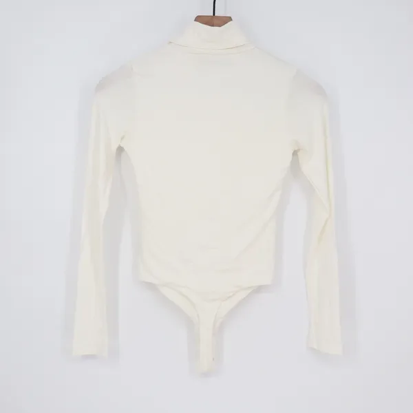 Naked Wardrobe White Turtleneck Bodysuit Long Sleeve Womens Small - Image 6