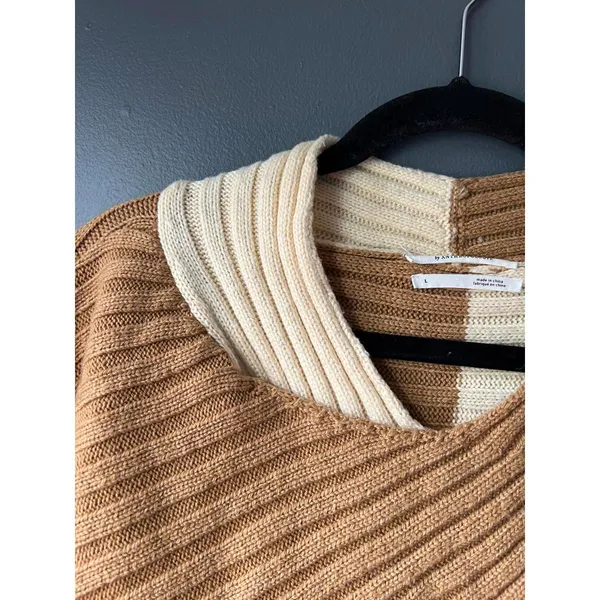 Anthropologie Colorblock Ribbed Knit Sweater Size L - Image 4