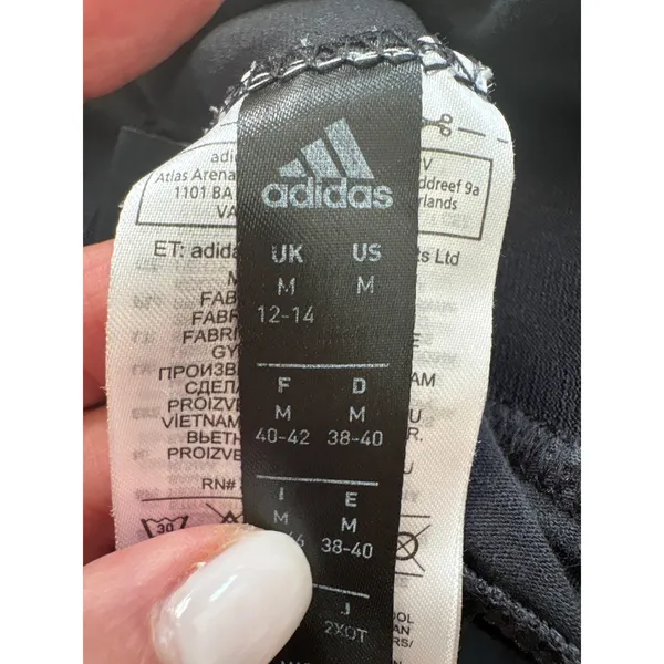 Adidas Womens Black Three Stripe Track Pants Activewear Size Medium - Image 4