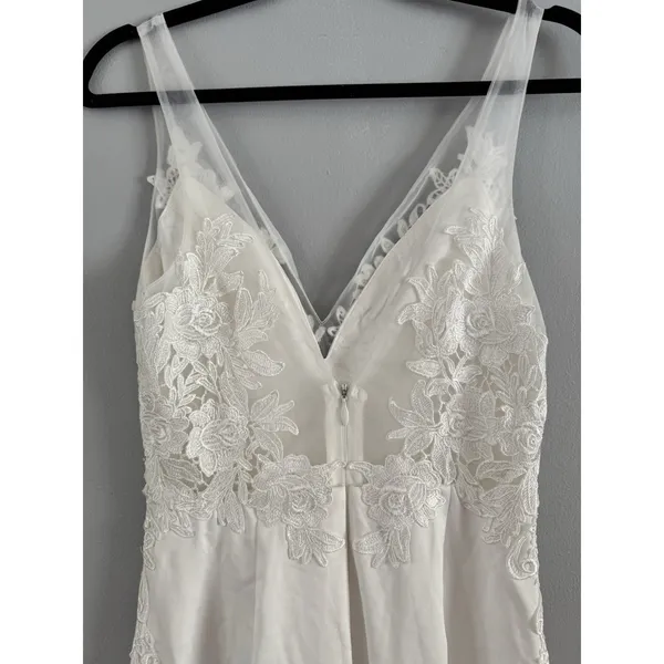NWT Lulus Precious Promise White Satin Embroidered Lace Mermaid Maxi Dress Sz XS - Image 8