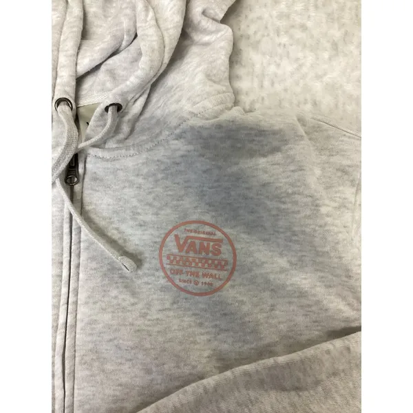 Vans Stackton Circ-K Full Zip Hoodie Grey Heather Salmon Logo VN0A7Z3D15P Mens M - Image 2