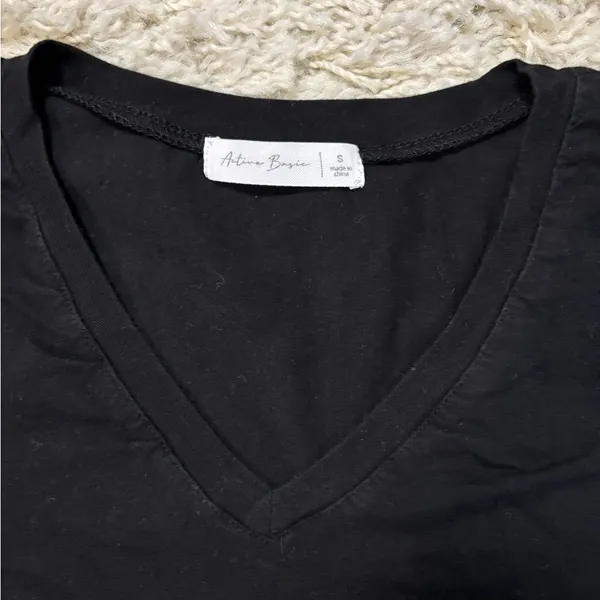 Active Basic Black Long Sleeve Top Size S - Image 3