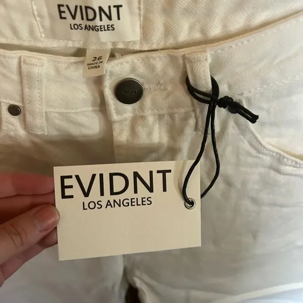 NWT Evidnt Los Angeles Essen Relaxed White Cropped Straight Leg Jeans Size 26 - Image 3