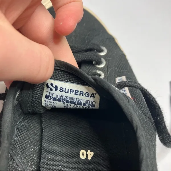 Superga black canvas sneakers unisex‎ sizing - Image 7