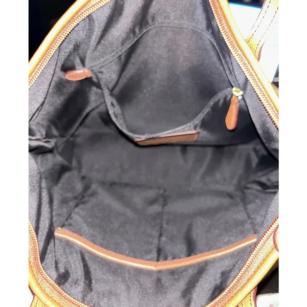 Coach Black and Tan Canvas Tote - Image 6