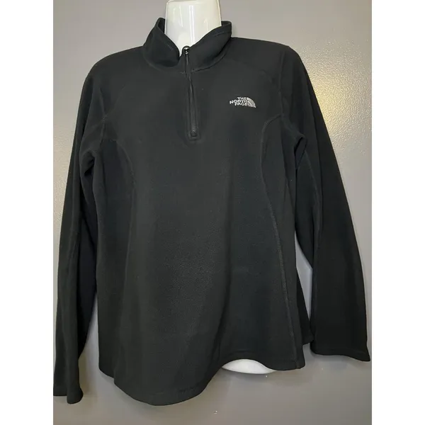 The North Face Pullover Womens Large Black Polartec Fleece 1/4 Zip Top - Image 2