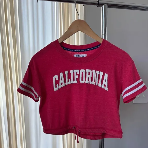 Limited Too Y2K Graphic Baby Tee Crop Juniors Medium California Preppy Americana - Image 2