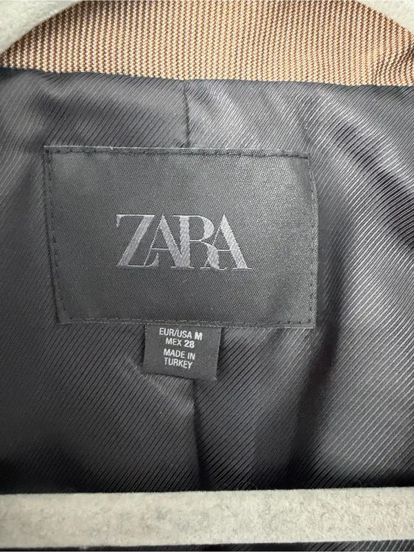 ZARA Buttoned Short Military Style Cropped Blazer Jacket Brown Vigore M - Image 5