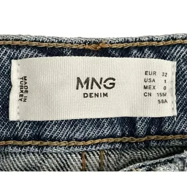 MNG Denim Blue Wash High Rise Wide Leg Cotton Y2K Jeans SZ 1 #1272 - Image 6