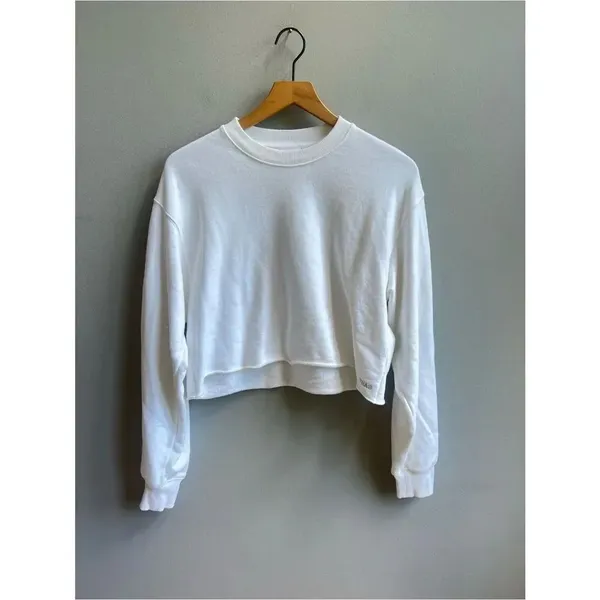 TNA Aritzia Sweatfleece Terry Fleece Perfect Fit Crew Neck Pullover Sweatshirt M - Image 3
