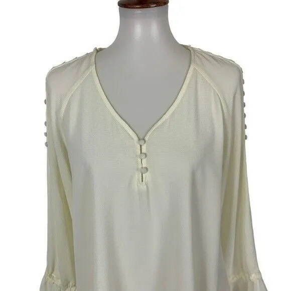 Black Swan Ivory Blouse Medium Long Sleeve NWT Romantic Cottagecore - Image 3