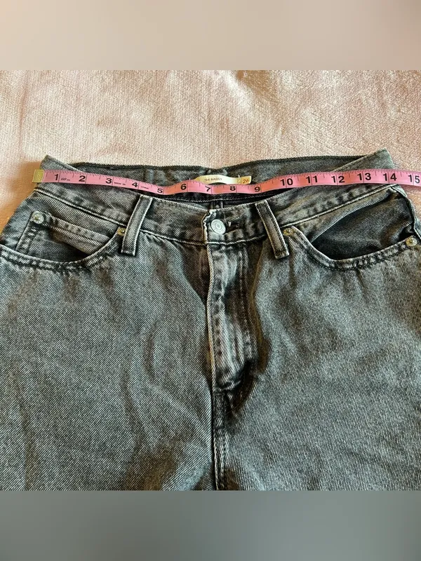 Levi’s ‘94 Baggy faded gray denim wash loose fit slouchy jeans cuffed hem 26 - Image 10