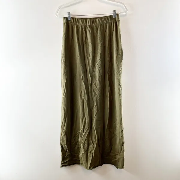 Free People Beach Pull On Jersey Pima Cotton Maxi Skirt Green Small - Image 2