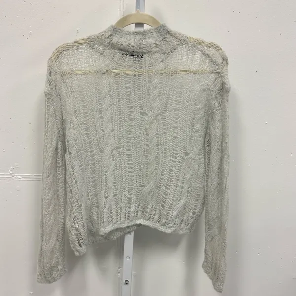 Zara Open Knit Crewneck Sweater‎ Light Gray XS-S 0021/107/406 - Image 2