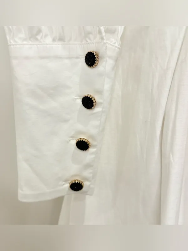 Reformation Lovisa Long Sleeve Mini Dress 6 White Button Down Feminine City Chic - Image 7