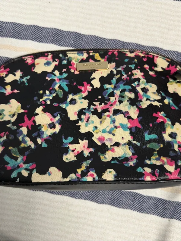 Kate Spade New York Floral Crossbody Bag Black Multi Satchel Purse - Image 10