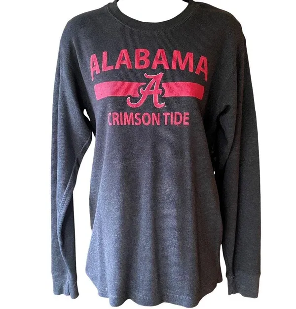 ALABAMA Crimson Tide Football NCAA Thermal Red Gray Pullover Tunic Top ~ MEDIUM - Image 2