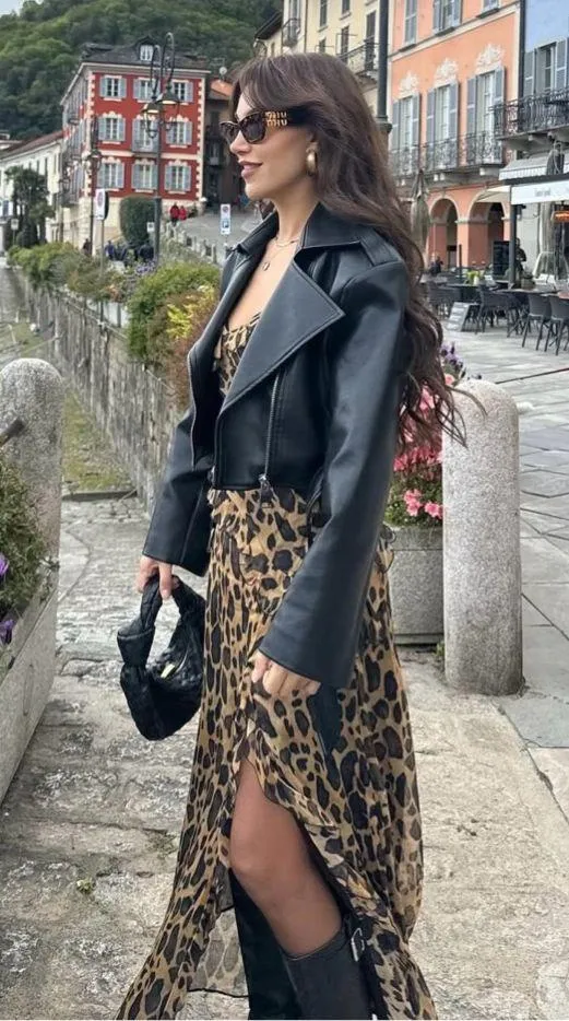 Zara maxi dress leopard animal print mesh ruffled boho cheetah casual summer - Image 7
