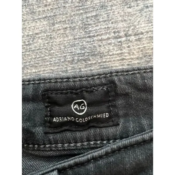 AG Adriano Goldschmied Distressed Black The Farrah Skinny High Rise Jeans 26R - Image 5