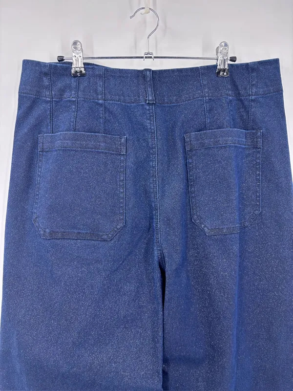 Anthropologie NWOT The Maeve Colette Sparkle High-Rise Wide-Leg Cropped Jeans - Image 5