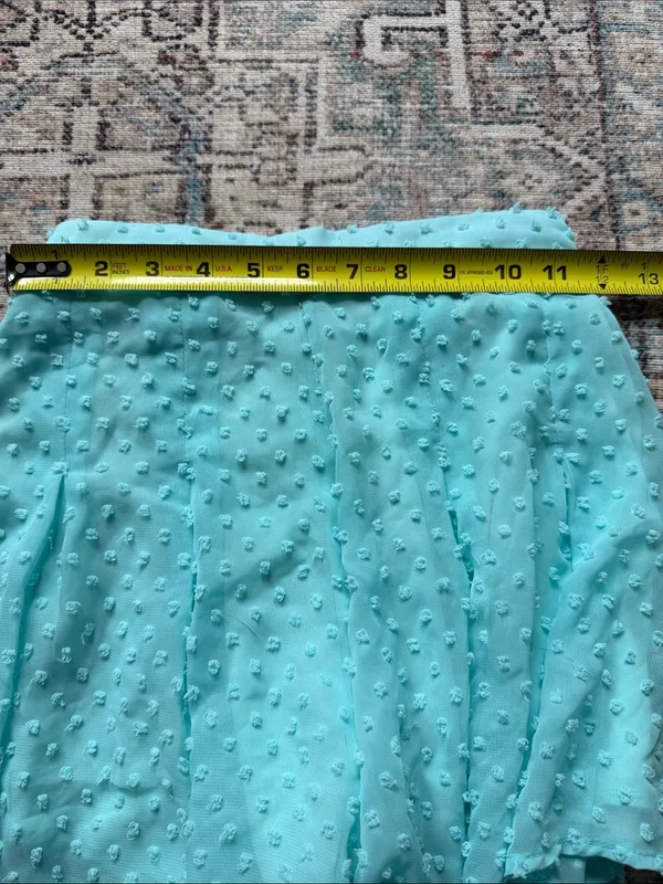 Lucy in the Sky Aqua Green Flowy Shorts Elastic Waist Lined Textured Lightweight Women’s XS/S - Image 7