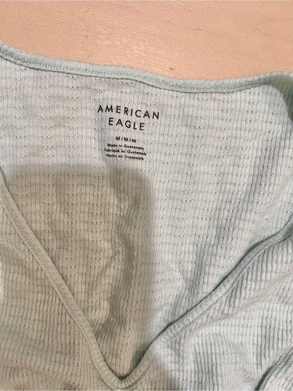 American Eagle Women Medium Cute Cottagecore Boho Retro Y2K Lettuce Trim Top - Image 6