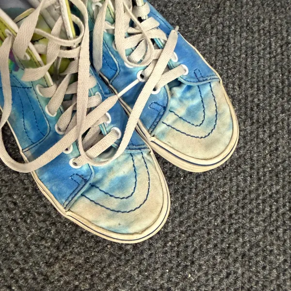 Vans Sk8-Hi SpongeBob SquarePants Blue Yellow Tie Dye Shoes Mens 5 Womens 6.5 - Image 3