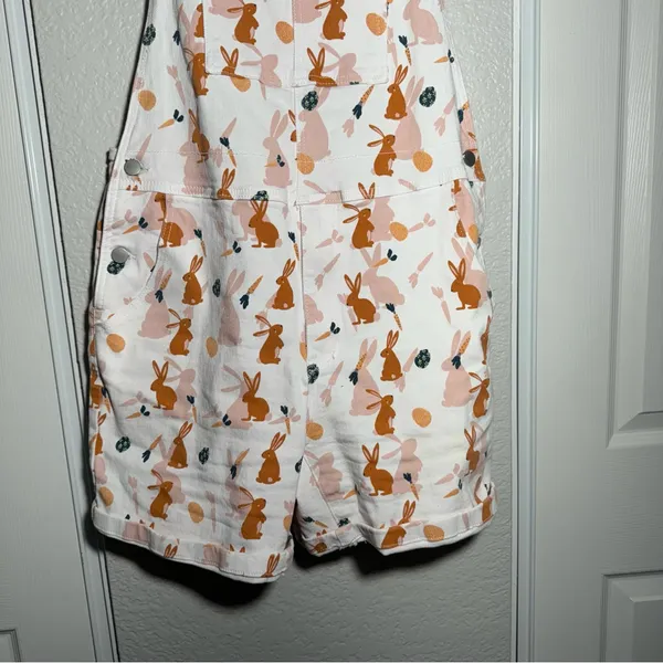 Bunny Overalls • Romper • Easter Outfit • Medium Orange - Image 3
