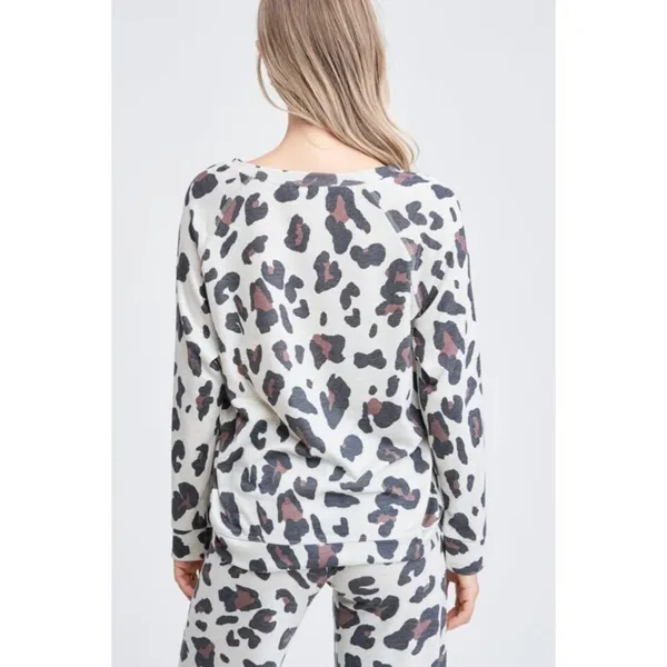 Phil Love Leopard Print Pullover Sweatshirt Grey Black Size Large NWT - Image 5