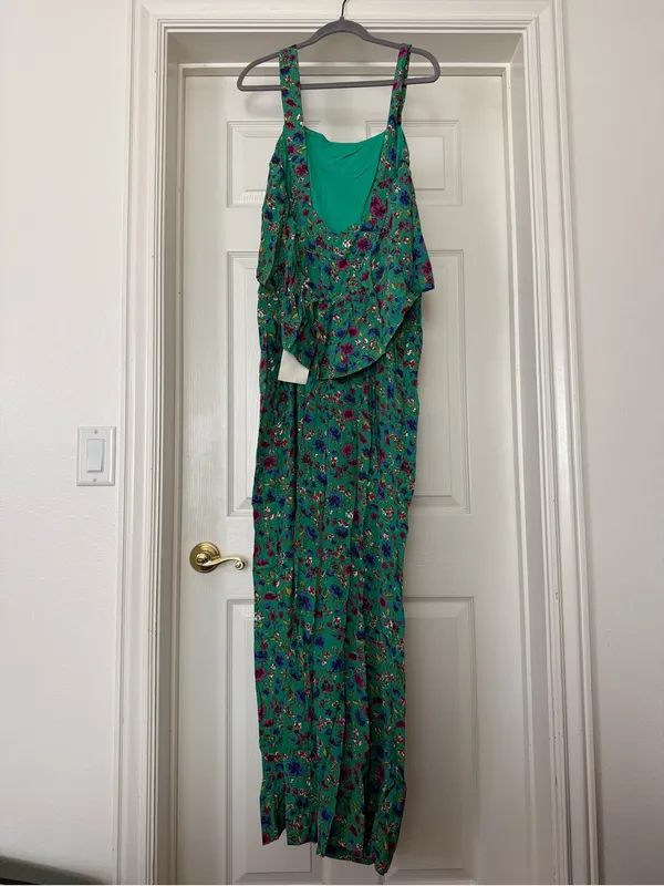 Sezane new with tags Penelope Green Floral Jumpsuit Size US 12 - Image 3